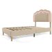 Lit simple rembourré 90x190 cm avec LED, sommier à lattes et tête de lit réglable beige