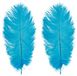 Chaks Roetveeg Piet Struisvogelveren - 2x - aqua blauw - 30-35 cm - Sinterklaas verkleedveer