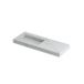 INK Pitch wastafel in keramische slab wasbak links met drain en front en side skirts zonder kraangat 120x45x9cm, calacatta mat