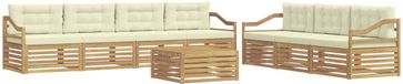 vidaXL - Buiten - bank - set - 8 - st - Wit - en - crèmekleurig - Polyester