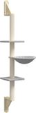 vidaXL Kattenmeubel wandgemonteerd met krabpaal 142,5 cm lichtgrijs