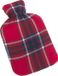 Merkloos / Sans marque Gerimport Warmwaterkruik - fleece hoes - rood - Schotse ruit print - 1,25 liter