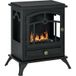 Cheminée bioéthanol sur pied, brûleur 1,2 L, environ 3 h de durée de combustion dim. 45l x 28l x 54h cm acier noir
