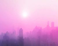 Komar Muurfoto | City Dusk | Poster, foto, woonkamer, slaapkamer, decoratie, kunstdruk | zonder lijst | P118-50x40 | Formaat: 50 x 40 cm