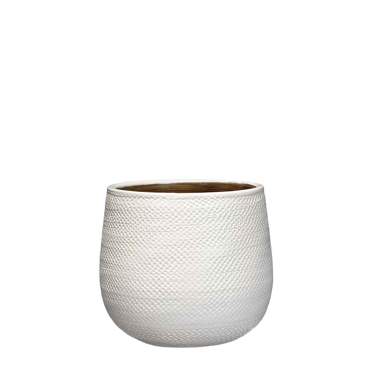 Mica Decorations Gabriel Ronde Pot Wit - 19 x 21 cm