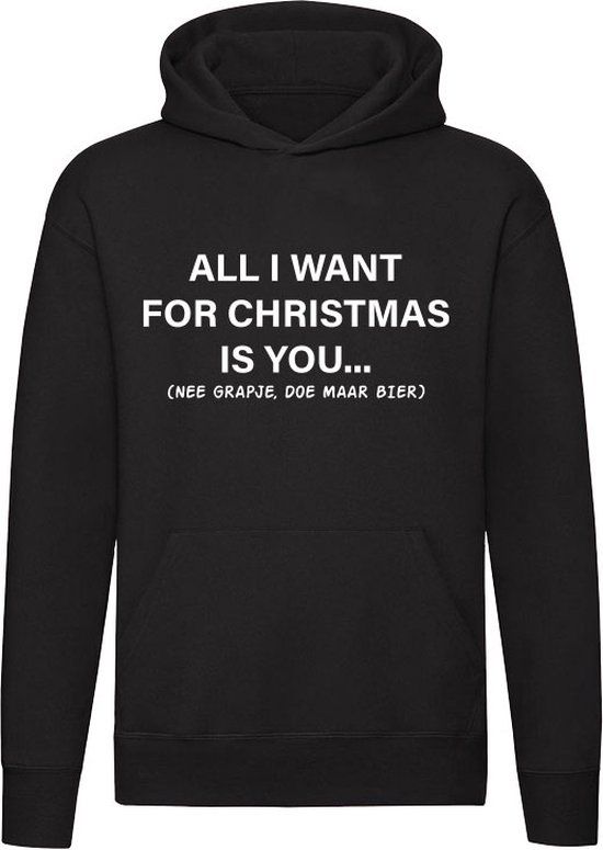 Sol's All i want for Christmas Hoodie - Zwart - 2XL - Unisex