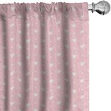 ABAKUHAUS Voorhangen – Roze stippenpatroon 75x175 cm – microvezel set van 2