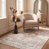 Safavieh Traditioneel tapijt, machinewasbaar en antislip, ideaal voor gebieden met veel lopers, Arizona Collection, laagpolig tapijt, beige en goud, 160 x 230 cm