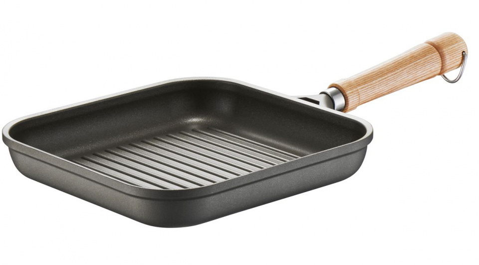 Berndes grillpan Bonanza 24 x 24 cm aluminium/hout zwart