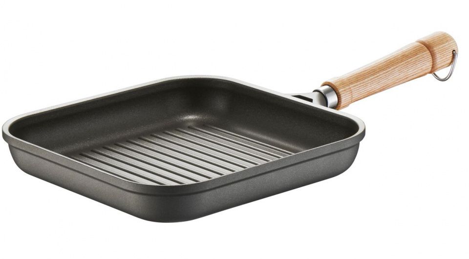 Berndes Bonanza Grill Pan - 24 x 24 cm - Aluminium/Wood - Black