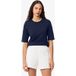 Lacoste T-shirt coupe droite col rond bleu foncé, Uni