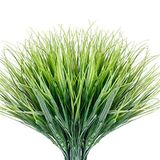 JEMONG 12 bundels kunstgrassen buiten UV-bestendig nepgras vervaagt niet van kunstgras van kunststoffen voor in de tuin, raamdoos decoratie (groen gras)