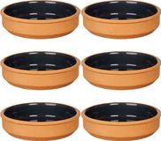 La Dehesa - Tapas / Creme brulee schaaltjes - 16x stuks - terracotta/zwart