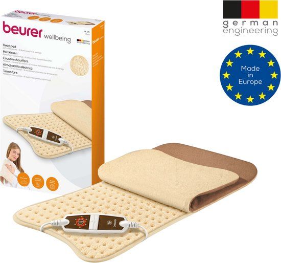 Beurer HK 115 Elektrisch Warmtekussen - XL - 6 Warmtestanden - Fleece - Beige/bruin