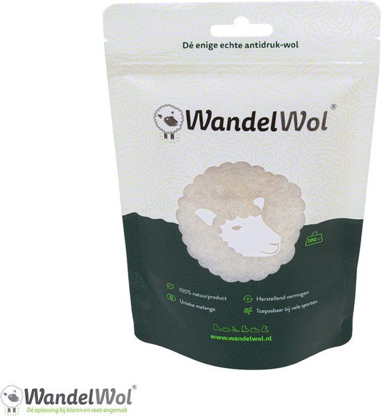 WandelWol 20 gram antidruk-wol - 100% unieke melange - rijk aan lanoline