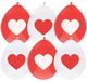Haza Ballonnen Love hartjes print - Valentijn - rood/wit - 18 stuks