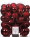 Kaemingk B.V. Boules de Noël set - 55x stuks incl. ster piek - rouge - plastique