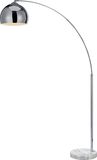 Teamson Home Arquer Booglamp - Chroom Afwerking Lampenkap - Wit Marmer Baseren - 170 cm hoog