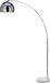 Teamson Home Arquer Booglamp - Chroom Afwerking Lampenkap - Wit Marmer Baseren - 170 cm hoog