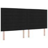 vidaXL Hoofdbord LED met LED-stripverlichting Zwart 200 cm Tissu