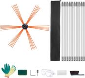 Brosse de cheminée - 10 m avec 10 tiges - Orange - Nylon