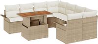 vidaXL Tuinbank - Set - 9 - st - Beige - Poly - rattan