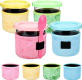Ninja Ijs neopreen hoes voor Ninja CREAMi NC301 NC300 NC299AMZ UK Series - Set van 4 - Herbruikbare geïsoleerde hoezen voor Ninja Ice Cream Container