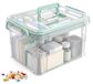 Boîte à médicaments à 2 niveaux, couvercle transparent, 7 compartiments, 31x23x19 cm