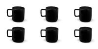 Excelsa Nordic Set van 6 zwarte koffiekopjes, keramiek, inhoud 80 ml.