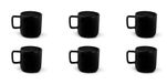 Excelsa Nordic Set van 6 zwarte koffiekopjes, keramiek, inhoud 80 ml.