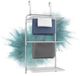 Ibenzoa® Étagère à linge peu encombrante blanc avec 3 ailes rabattables pour montage sur porte