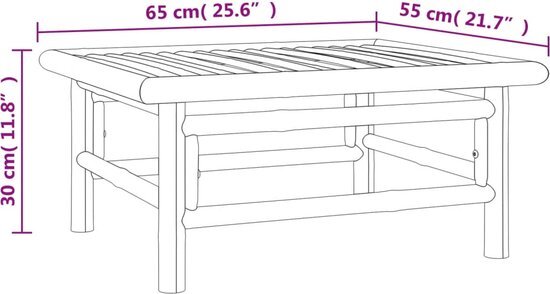 vidaXL 5-delige Loungeset met kussens bamboe lichtgrijs