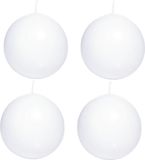 Trend Candles Bolkaars glad - 4x - wit - 8 cm - 25 branduren
