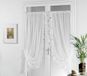 LINDER 0110/10/501 Bonne Femme gordijn voor gordijnroedes, eenkleurig, voile, lichtdoorlatend, wit, 2 stuks, 95 x 150 cm