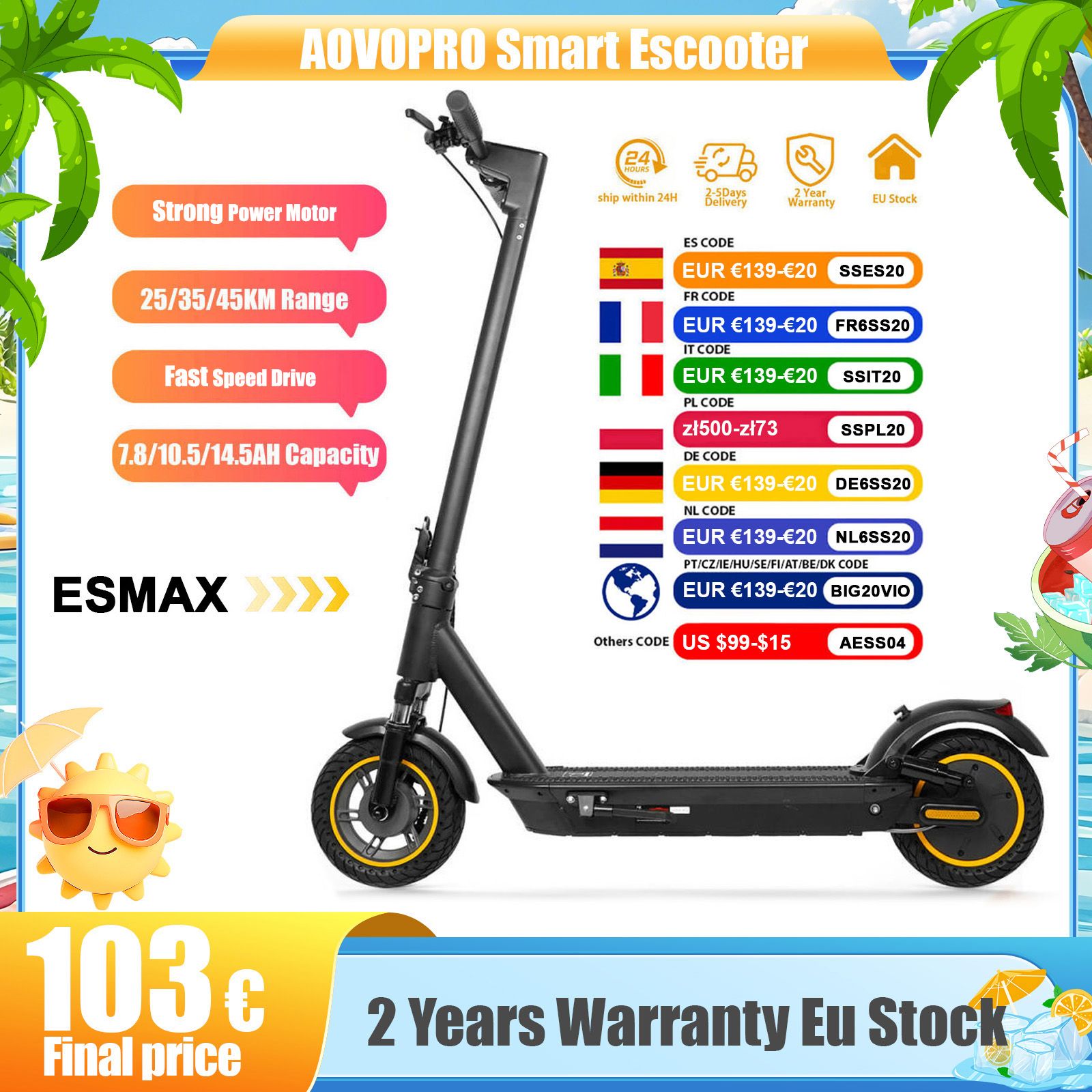 AOVOPRO 2026 Upgrate TX01 Smart APP Elektrische Scooter