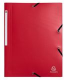 Exacompta Elastomappen - 3 kleppen - Elastiek - A4 - Rood - 10 stuks