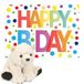 Wild Republic Pluche Dieren Knuffel IJsbeer 20 cm + Happy Birthday Wenskaart