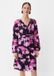 comma Gebloemde V-hals Lange Mouw Kuithoogte Jurk Vrouwen 38 Fuchsia