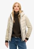 Superdry Gewatteerde hybride Storm jas met capuchon Dames Pelican Beige