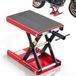 VEVOR Motorkrik, 499 kg draagkracht, motorhefbrug met breed contactoppervlak, veiligheidsbouten 95-340 mm, in hoogte verstelbaar, schaarkrik van staal voor straatmotorfietsen, cruiser, zwart/rood