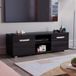 Vida Designs Cosmo LED TV Unit 2 Deur Modern Gloss Matte MDF Woonkamer Kast Media Stand Furntiure RGB Licht Zwart 120 cm