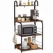 HOMCOM Keukenrek met 3 planken, 4 haken, 60 x 40 x 125 cm, rustiek bruin