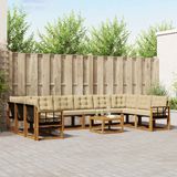 vidaXL Buiten bank set 11 st Natuurlijk en Beige