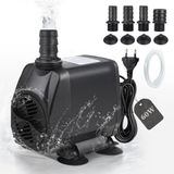 Merkloos EXLECO Dompelpomp 3500 l/u - Ultra Stille Waterpomp - Eco-Filterpomp met 4 Sproeiers en 2 m Kabel - Perfect voor Aquarium, Tuin en Fonte