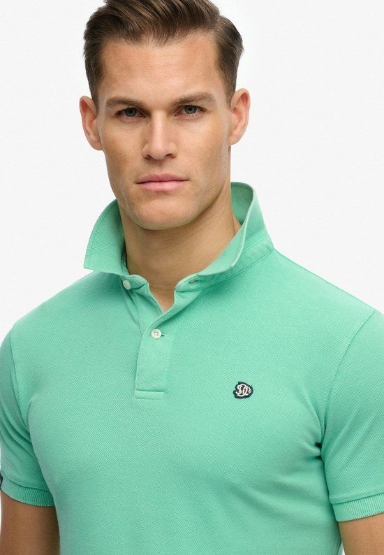 Superdry Vintage Destroy Polo M1110451a Spring Bud Green Mannen 3XL
