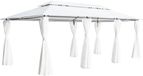 vidaXL Prieel met gordijnen 600x298x270 cm wit 180g/m²