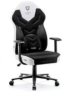 Diablo X-Gamer 2.0 Gaming Stoel Gamestoel Bureaustoel Stoffen Bekleding Ergonomisch Ontwerp Lumbaal Kussen Comfortabele Armleuningen (Zwart-Wit)