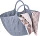 CM Panier à linge flexible ou sac de transport - gris - 22 litres - plastique - 50 x 20 x 40 cm