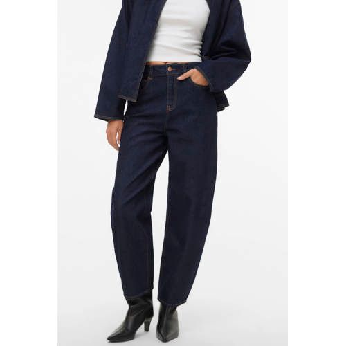 AWARE AWEVELINE high waist barrel jeans - donkerblauw