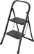 Brasq Huishoudtrap 2-treden zwart - keukentrap inklapbaar metaal voor Particulier en professioneel gebruik - Trap Ladder - Anti slip